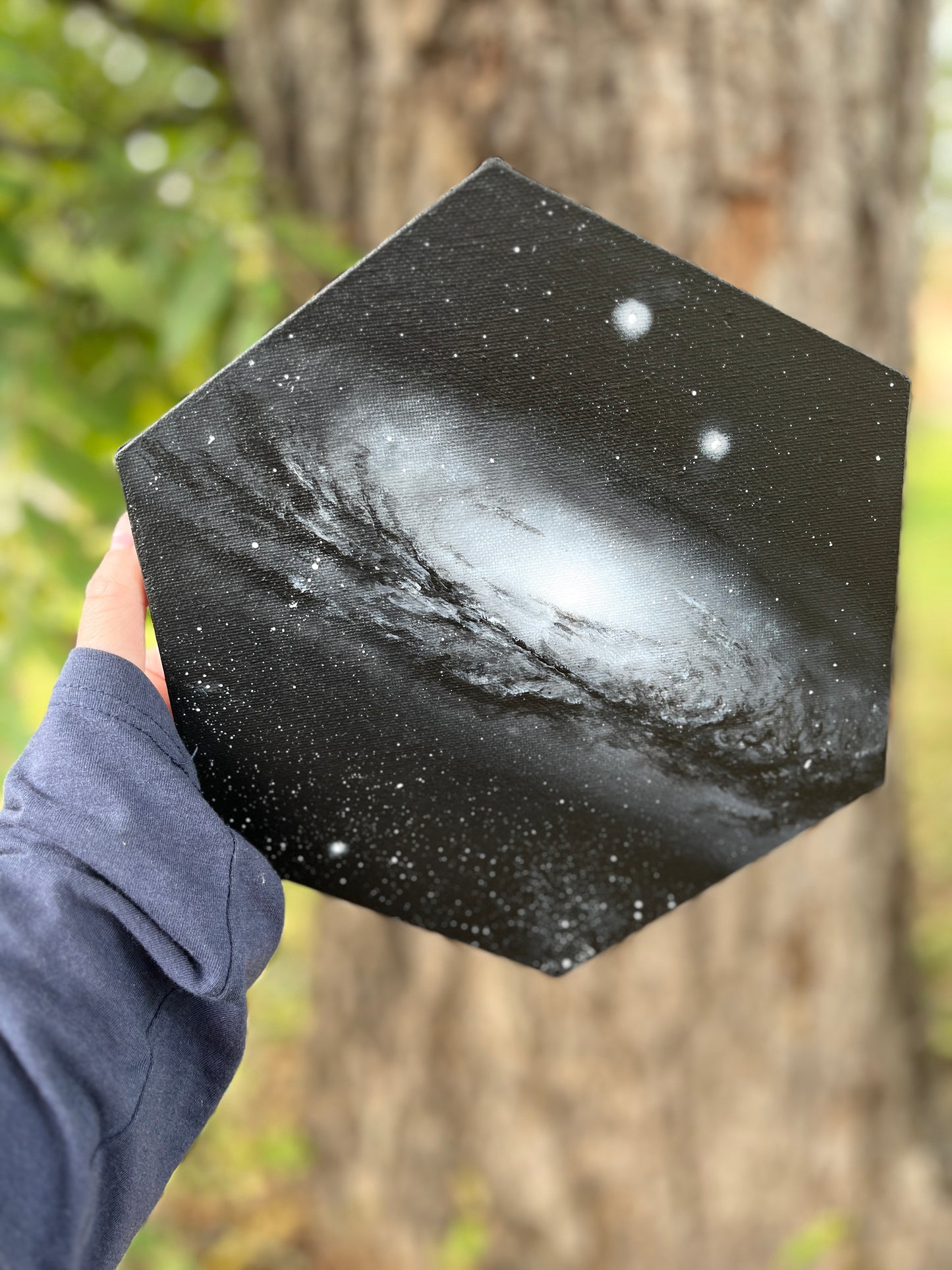 “Emergence” 10 inch hexagonal canvas ORIGINAL