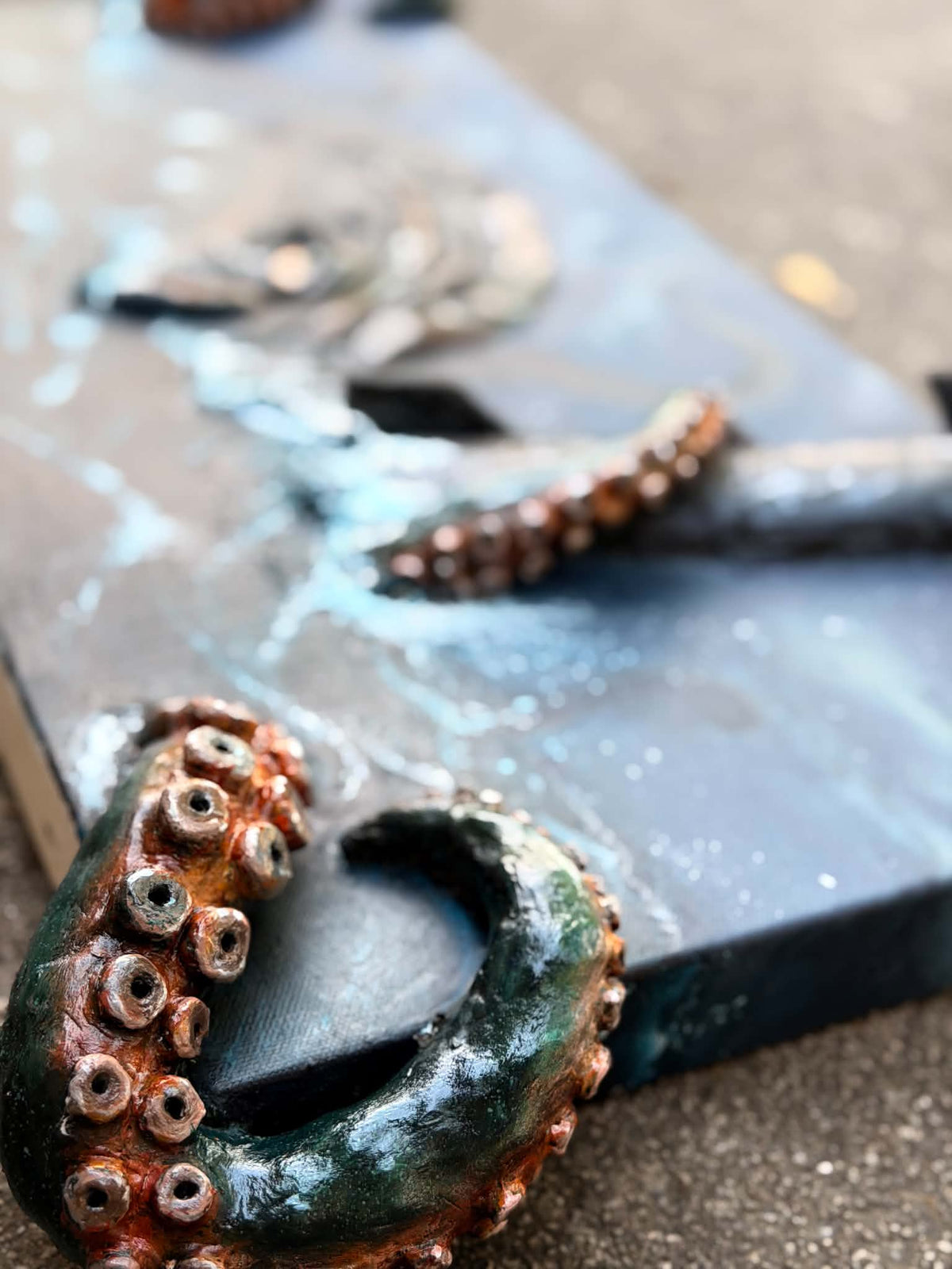 “Mechazilla” Kraken SpaceX Starship acrylic and polymer clay painting
