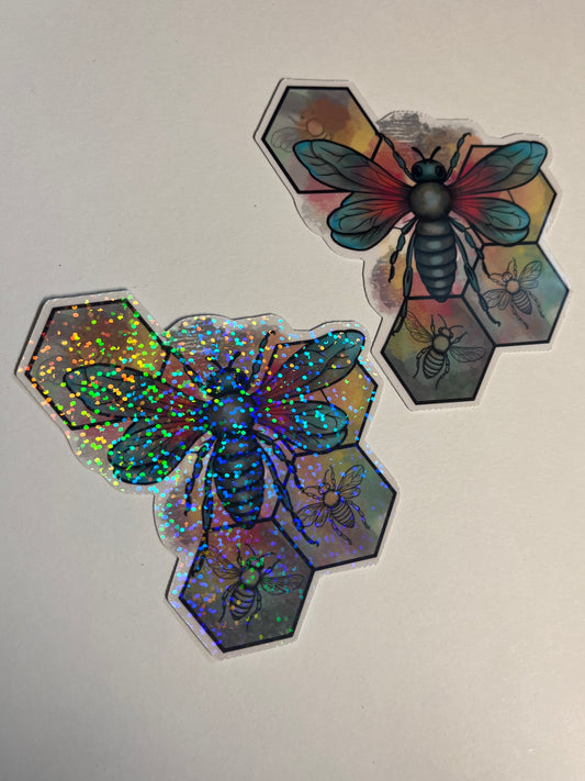 Honeycomb Bee Sticker