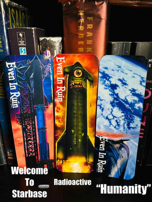 SpaceX Starship bookmarks w/ original art 2x7 inches