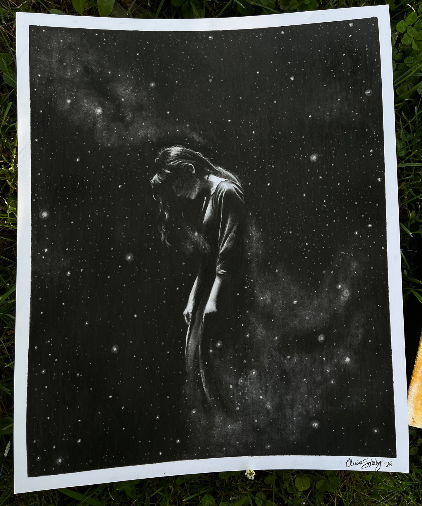 “Origins” FRAMED 13.5x17 inches ORIGINAL charcoal drawing