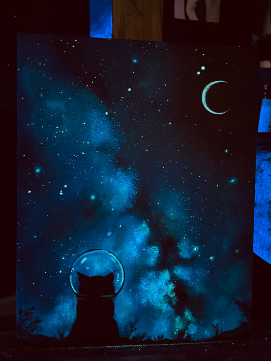 “Dare to Dream” High quality Glow-In-the-Dark ORIGINAL acrylic painting
