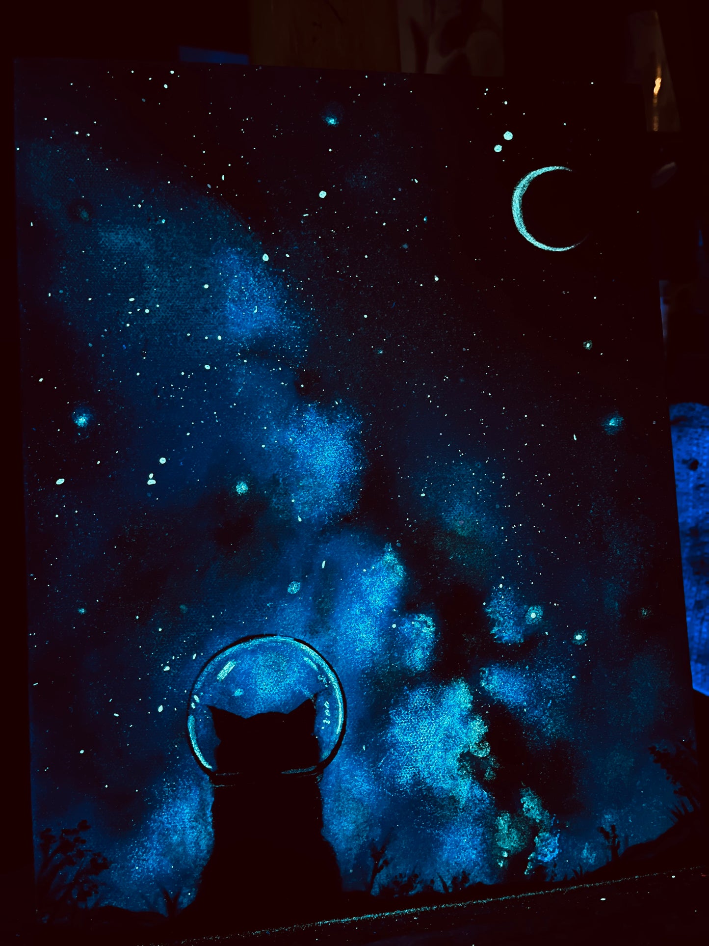 “Dare to Dream” High quality Glow-In-the-Dark ORIGINAL acrylic painting