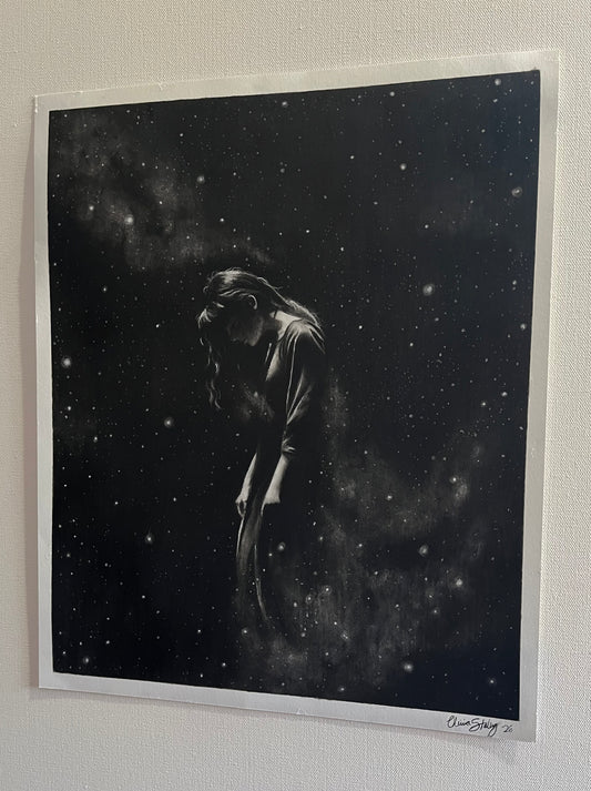 “Origins” FRAMED 13.5x17 inches ORIGINAL charcoal drawing