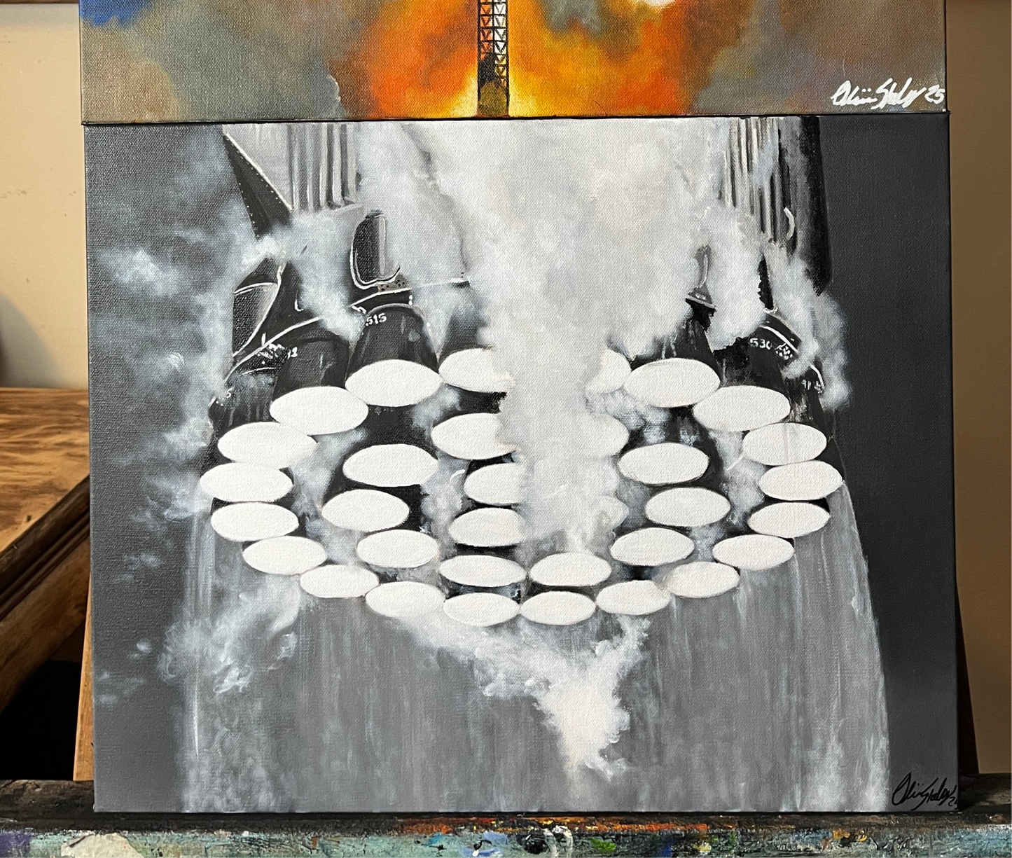 “Send It” 16x20 ORIGINAL charcoal & acrylic