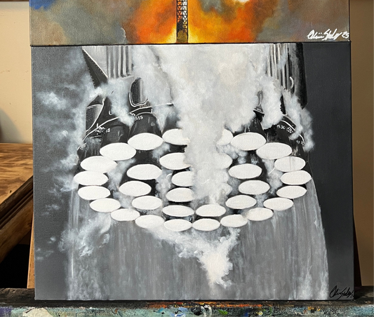 “Send It” 16x20 ORIGINAL charcoal & acrylic