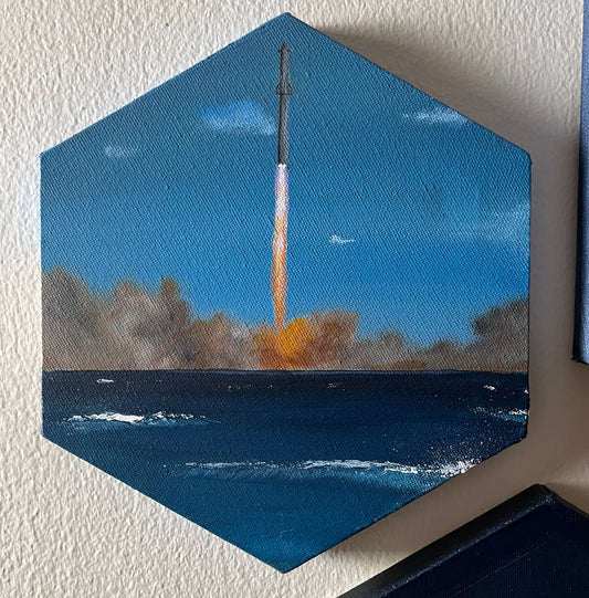 Starship Launch hand painted ORIGINALs - MADE TO ORDER - 3 sizes