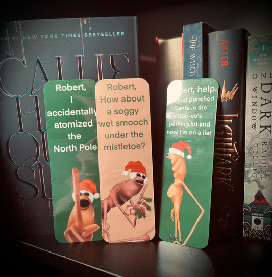 Marcus the Worm Christmas 2.5x7 inch bookmark (Double Sided)