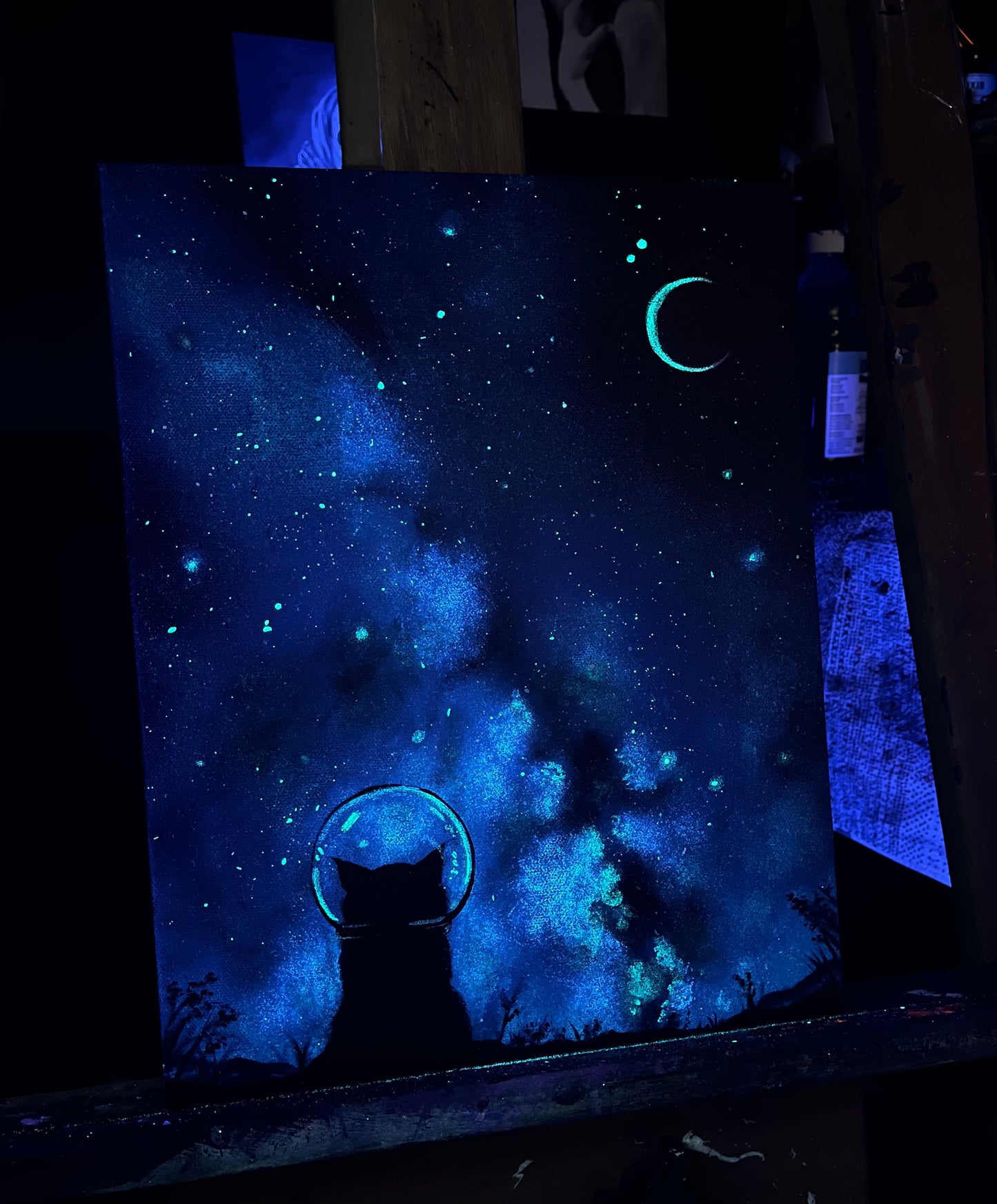 “Dare to Dream” High quality Glow-In-the-Dark ORIGINAL acrylic painting