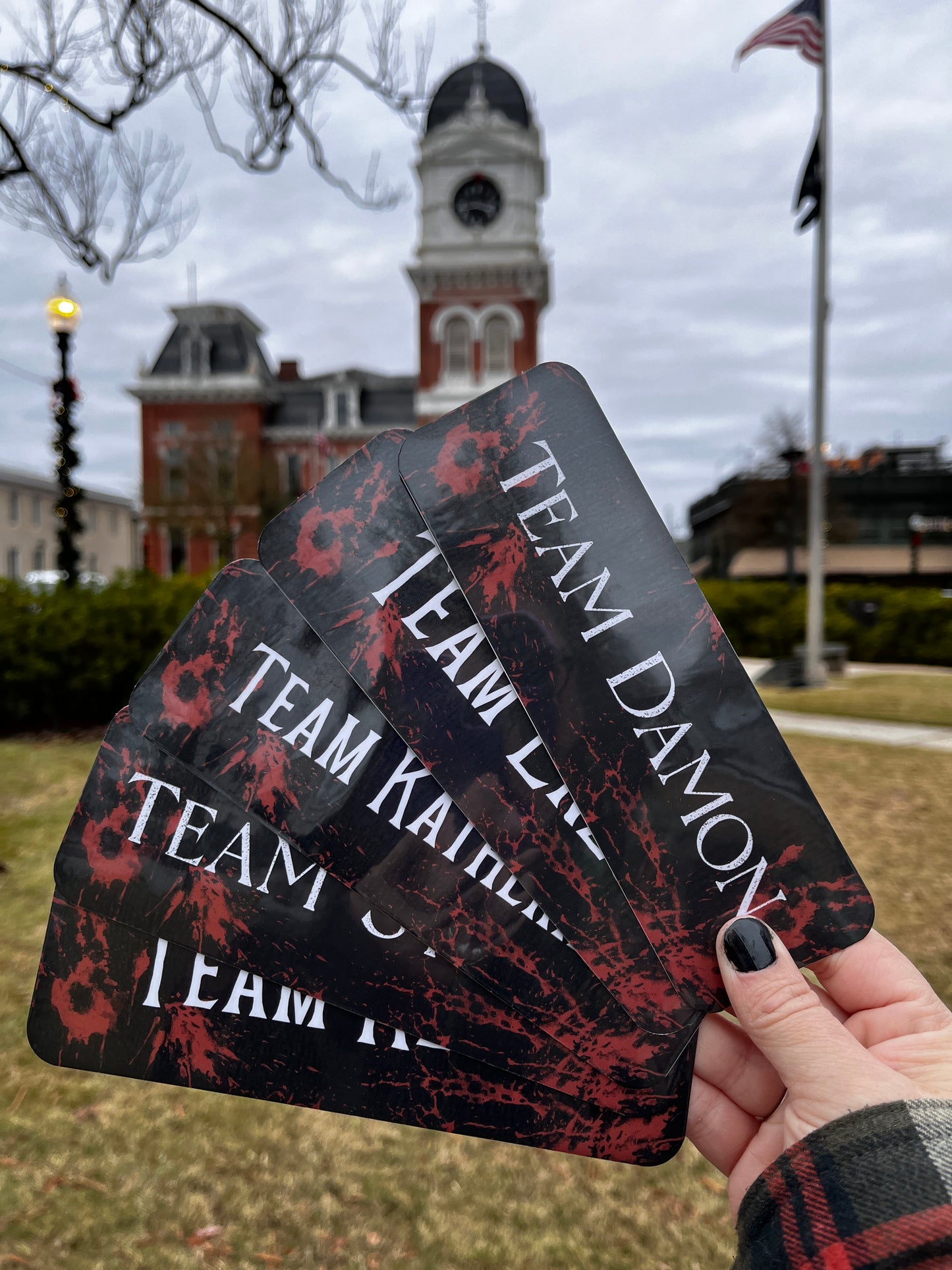 Vampire Diaries Team 2.5x7inch (double sided) bookmark