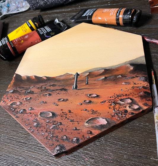 12 inch hexagonal “Genesis” original painting