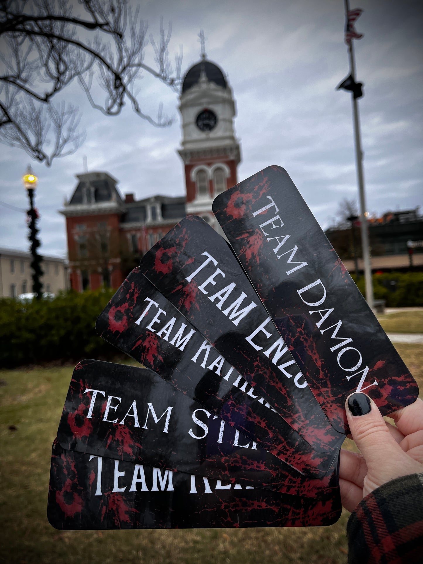 Vampire Diaries Team 2.5x7inch (double sided) bookmark