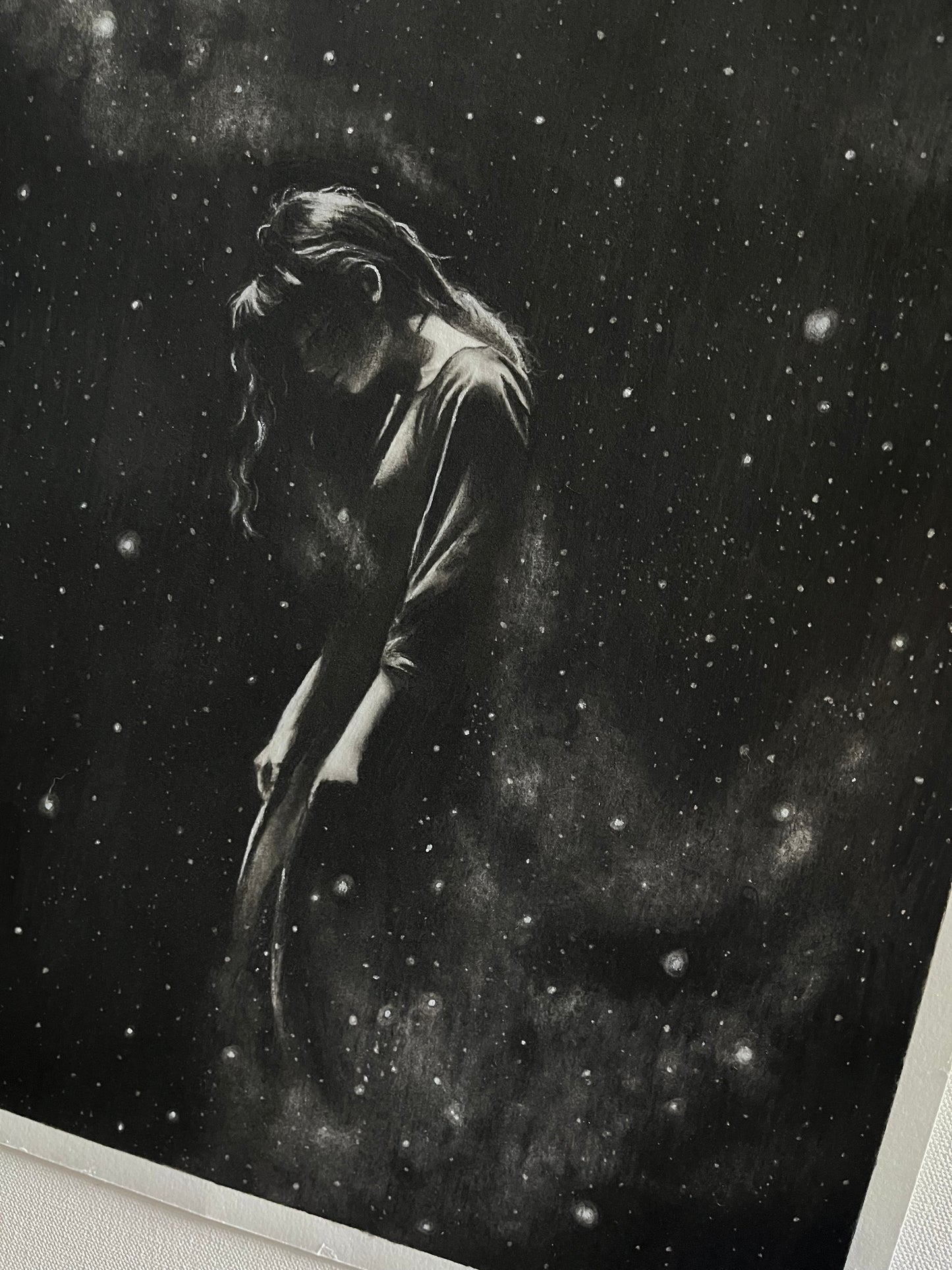 “Origins” FRAMED 13.5x17 inches ORIGINAL charcoal drawing