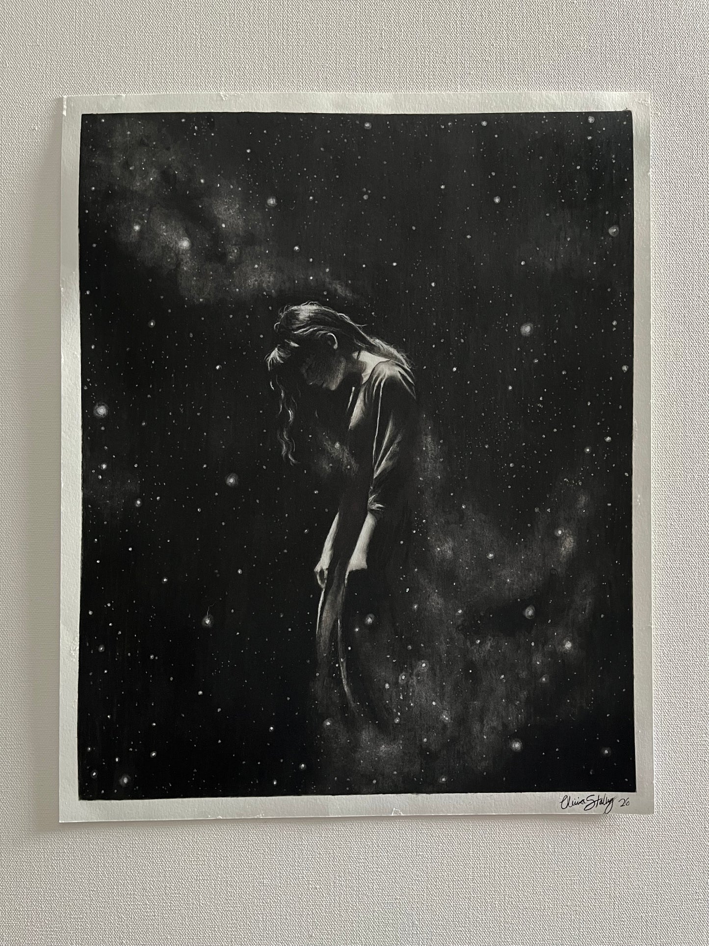 “Origins” FRAMED 13.5x17 inches ORIGINAL charcoal drawing