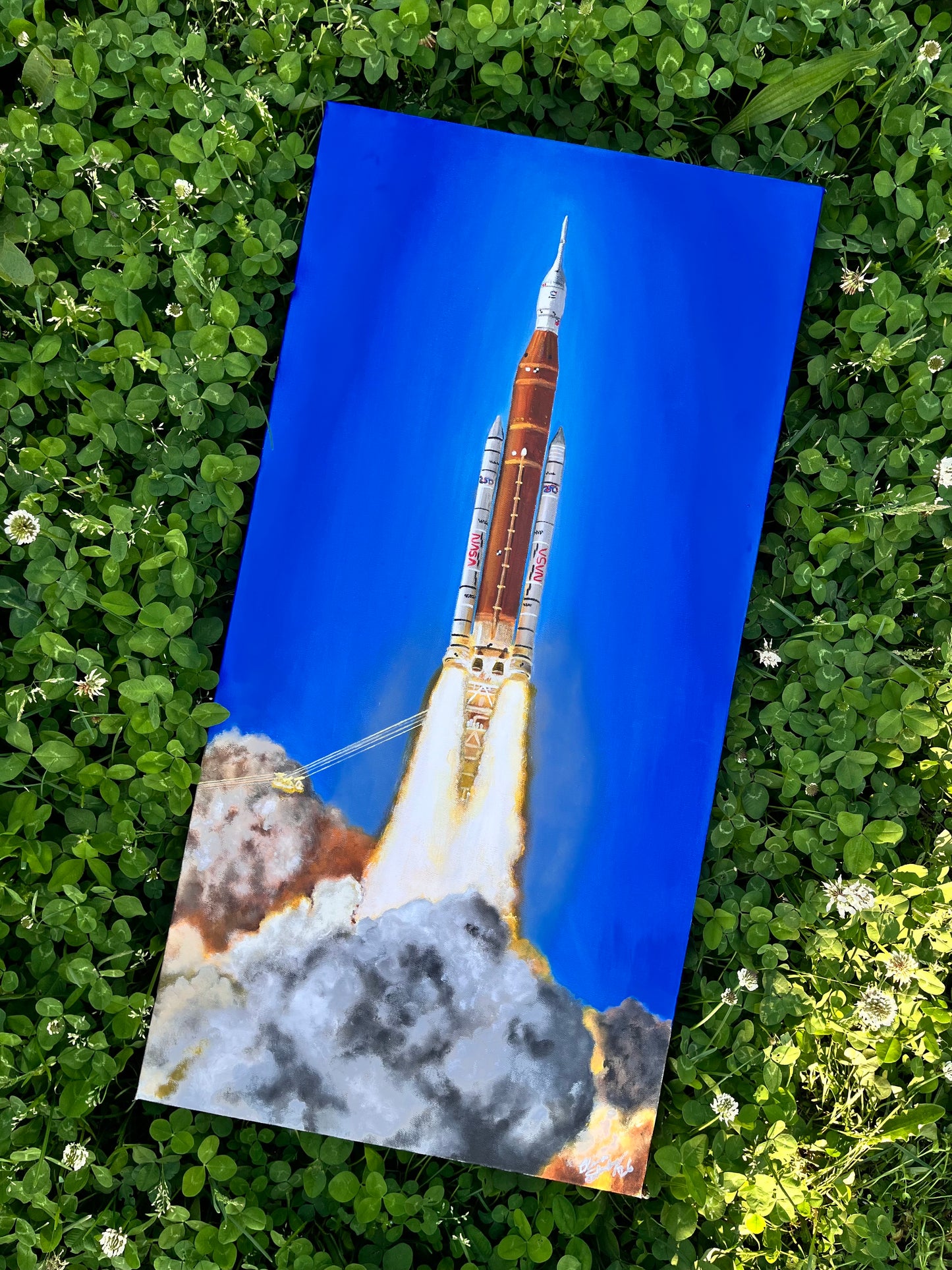 NASA SLS Artemis II launch 15x30 inches ORIGINAL acrylic