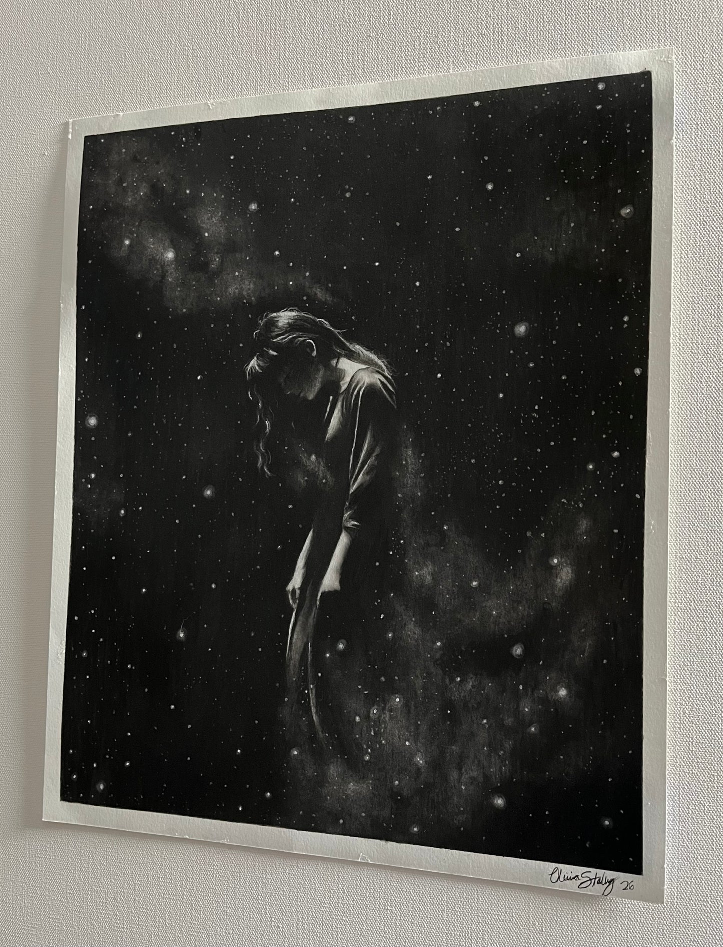 “Origins” FRAMED 13.5x17 inches ORIGINAL charcoal drawing