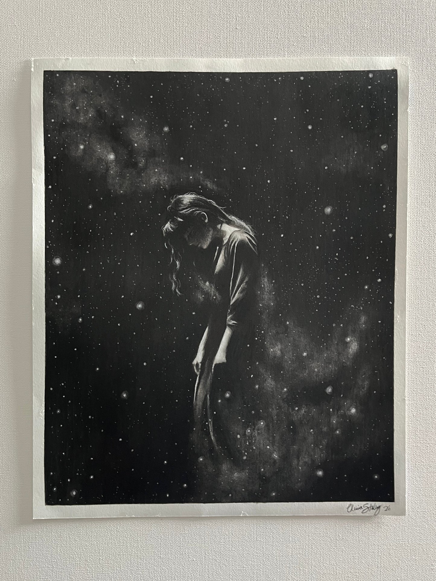“Origins” FRAMED 13.5x17 inches ORIGINAL charcoal drawing