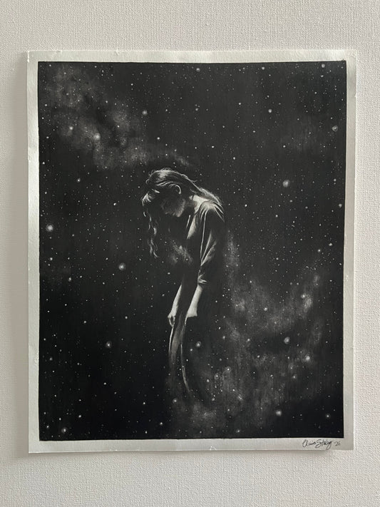 “Origins” FRAMED 13.5x17 inches ORIGINAL charcoal drawing