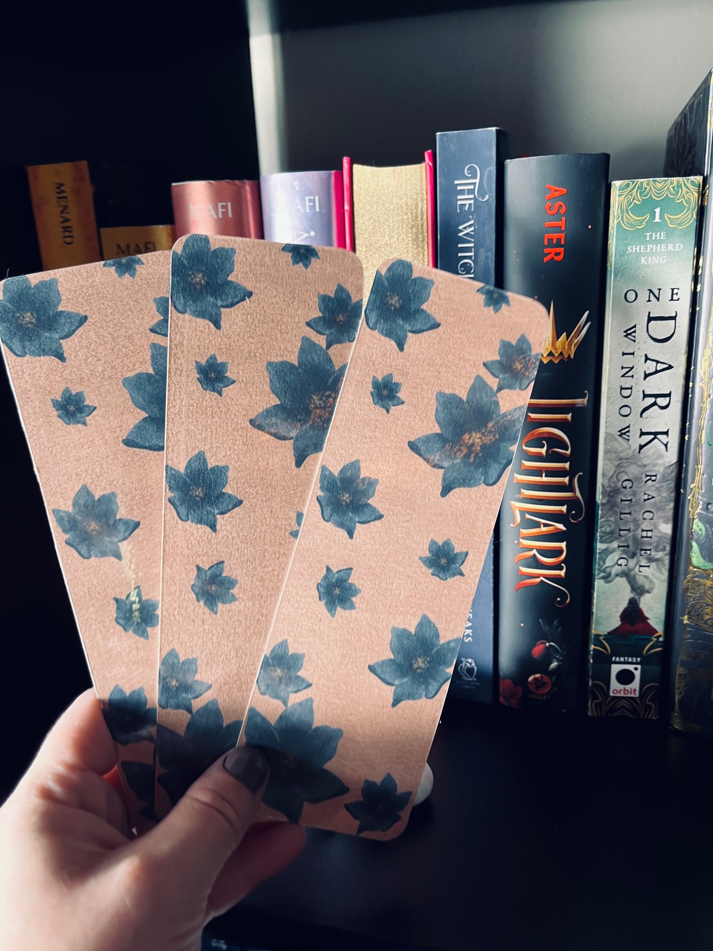 Floral double sided 2x7 in bookmark