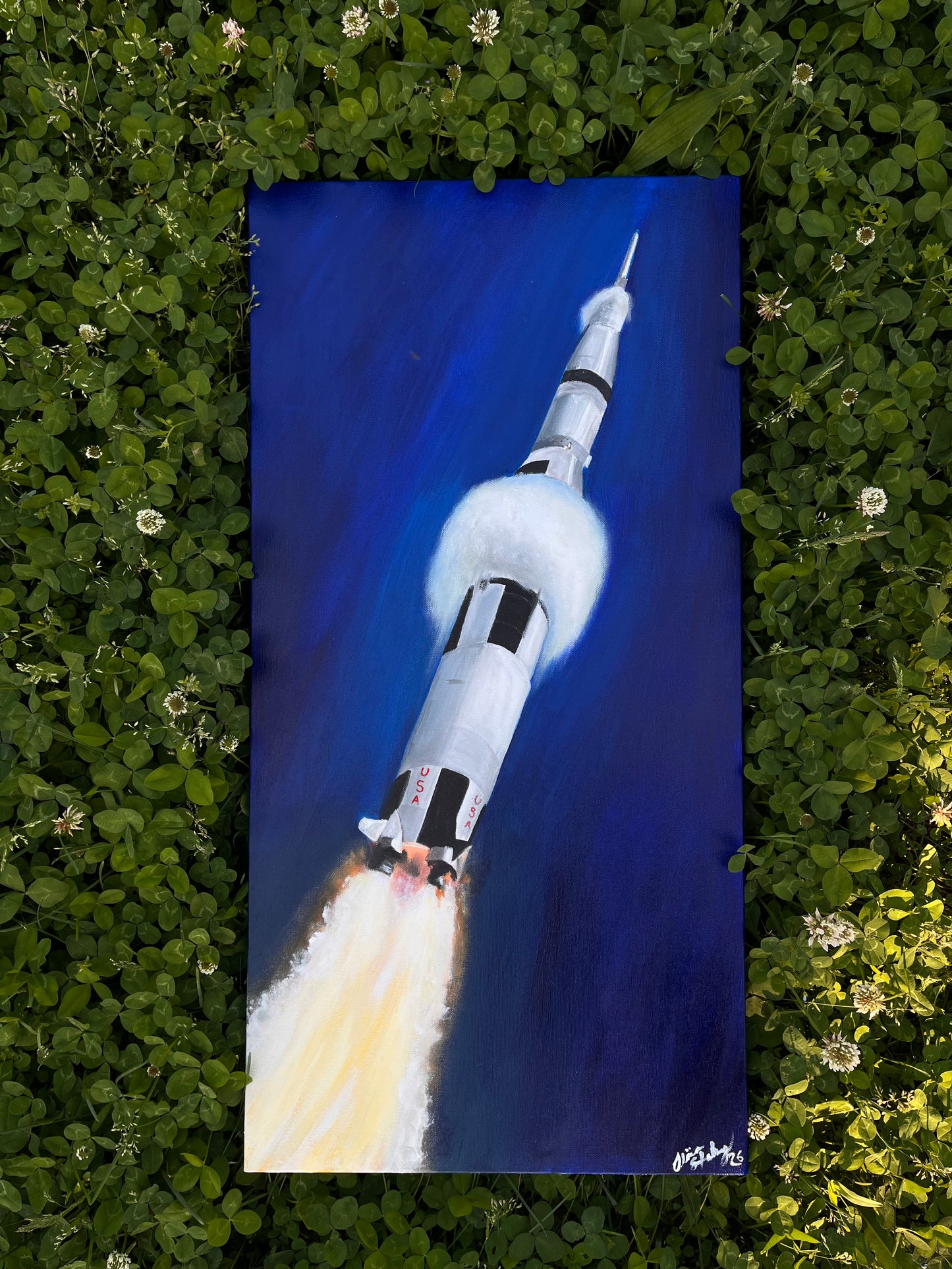 NASA Saturn V 15x30 inches ORIGINAL acrylic