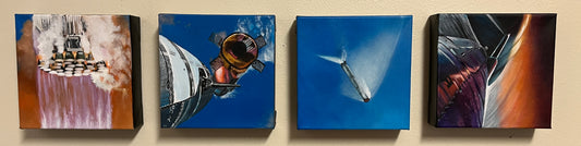 (4 piece set) 6x6 inches “Launch Sequence”