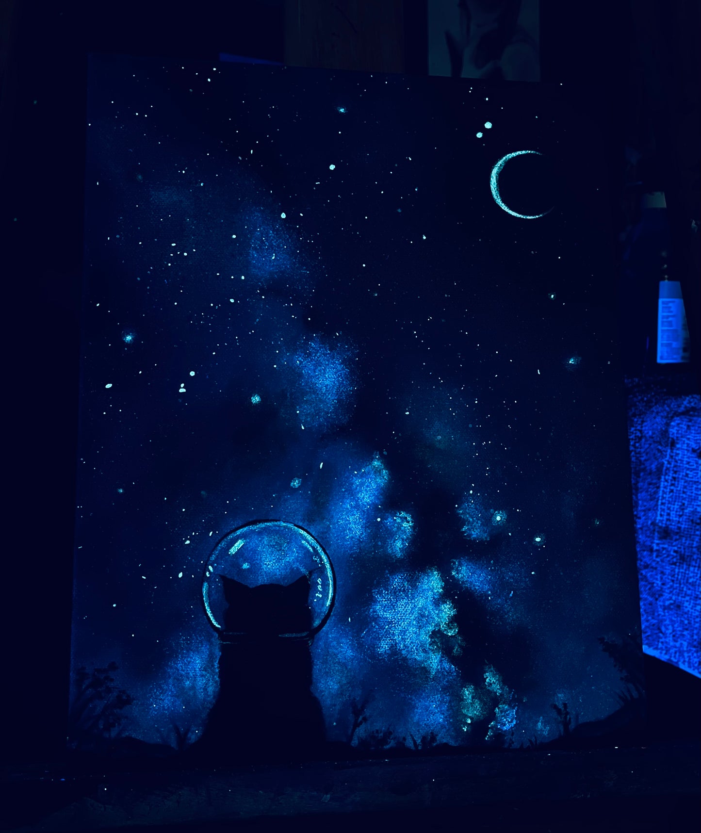 “Dare to Dream” High quality Glow-In-the-Dark ORIGINAL acrylic painting