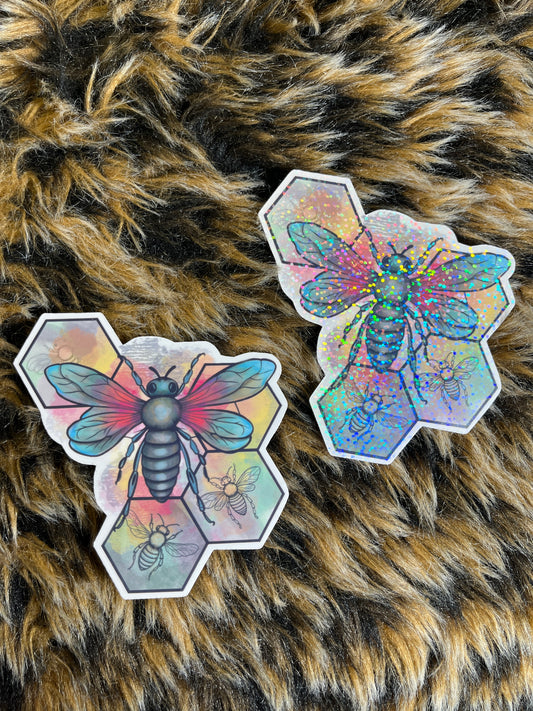 Honeycomb Bee Sticker