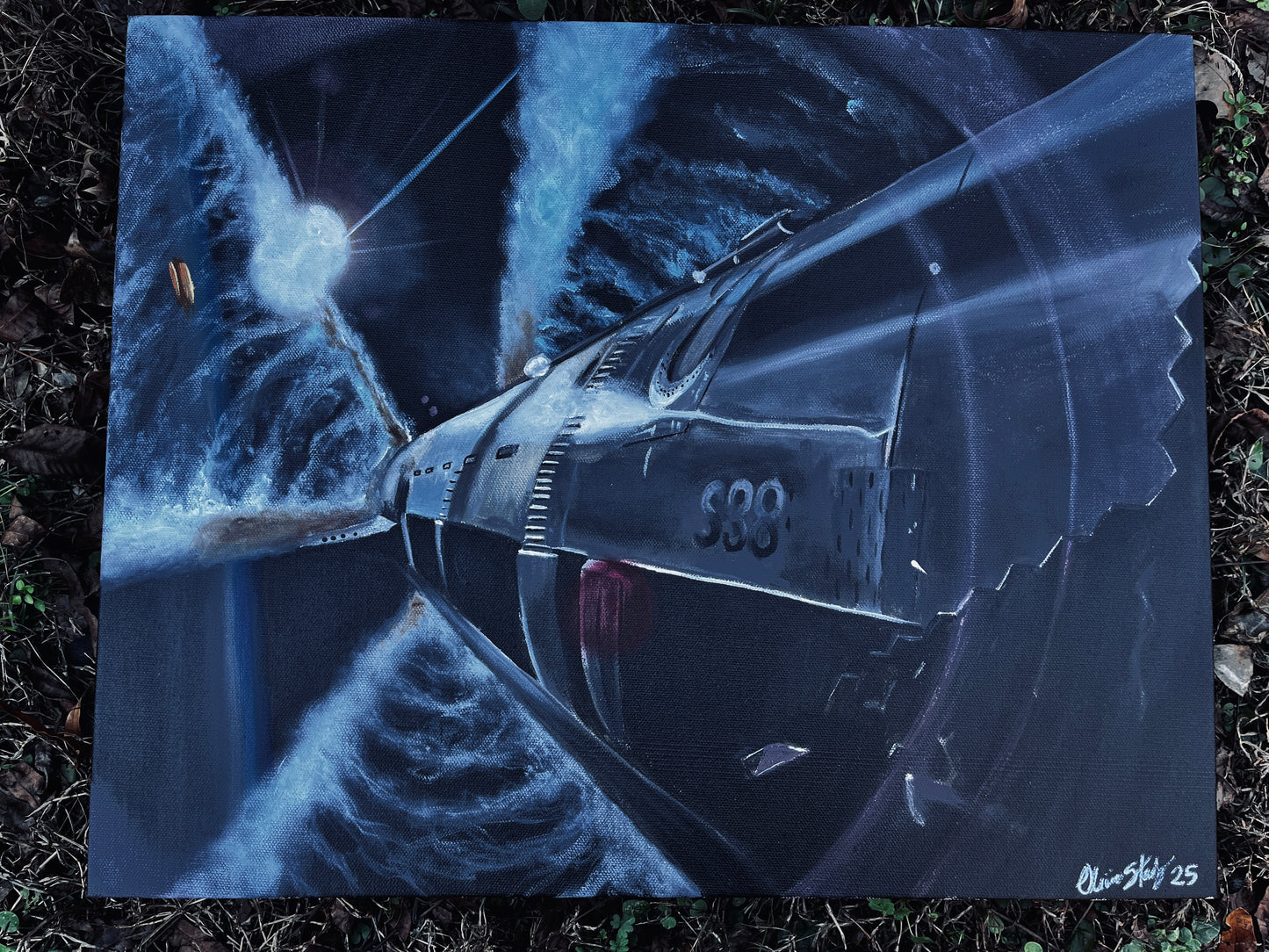 Mama I’m Coming Home 16x20 inch ORIGINAL Starship acrylic painting