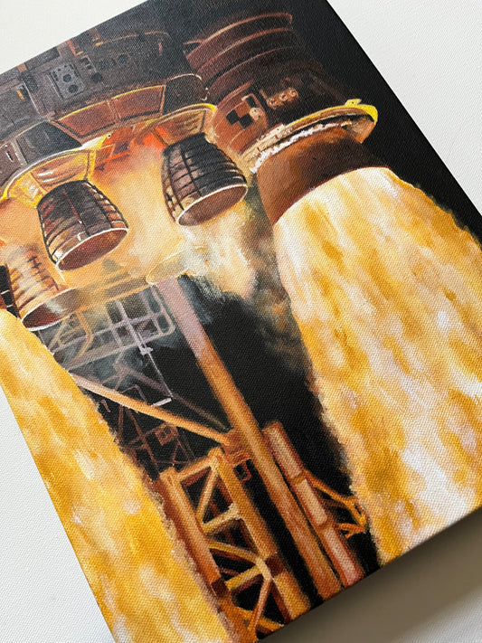 11x14 “Godspeed” SLS Artemis II launch ORIGINAL