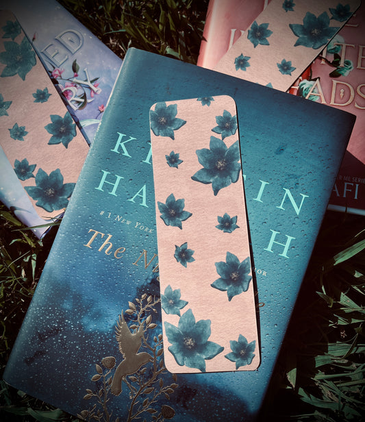 Floral double sided 2x7 in bookmark