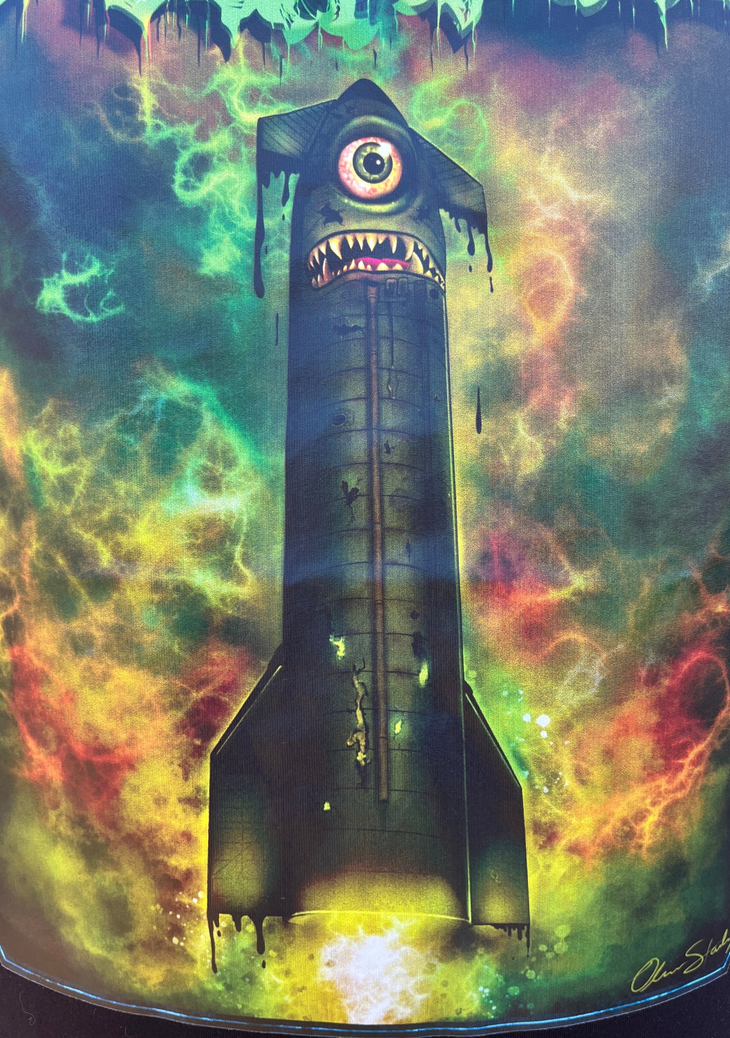 Unisex  "Heavy Metal Starship" t-shirt w/ Olivia Stalvey signature