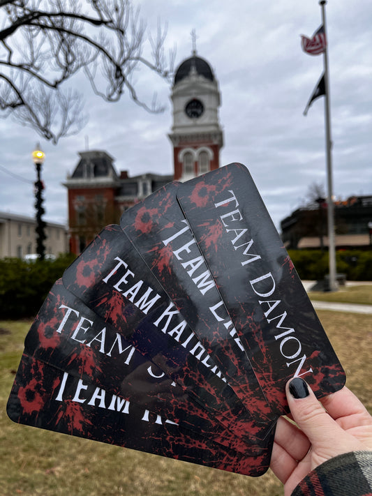 Vampire Diaries Team 2.5x7inch (double sided) bookmark