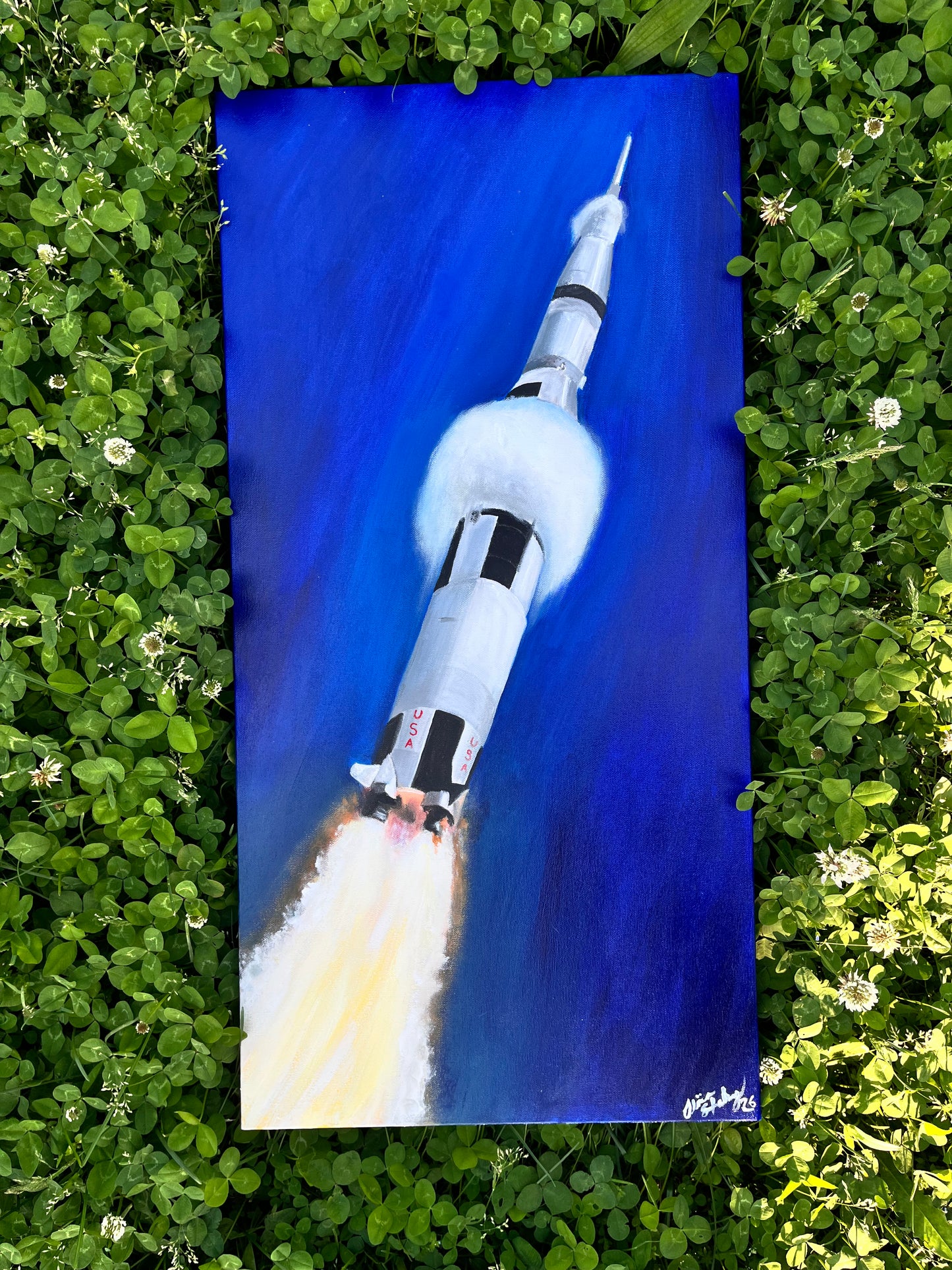 NASA Saturn V 15x30 inches ORIGINAL acrylic