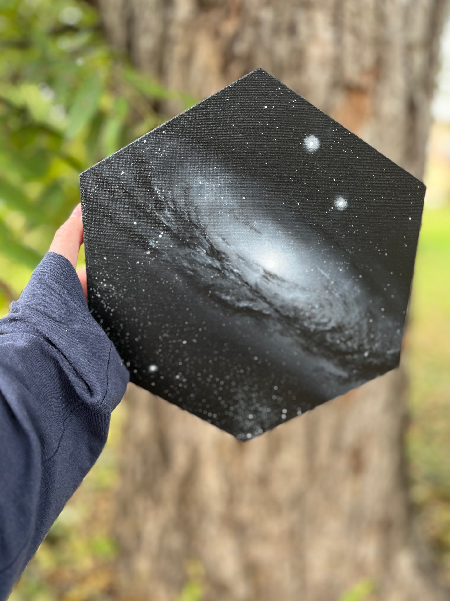 “Emergence” 10 inch hexagonal canvas ORIGINAL