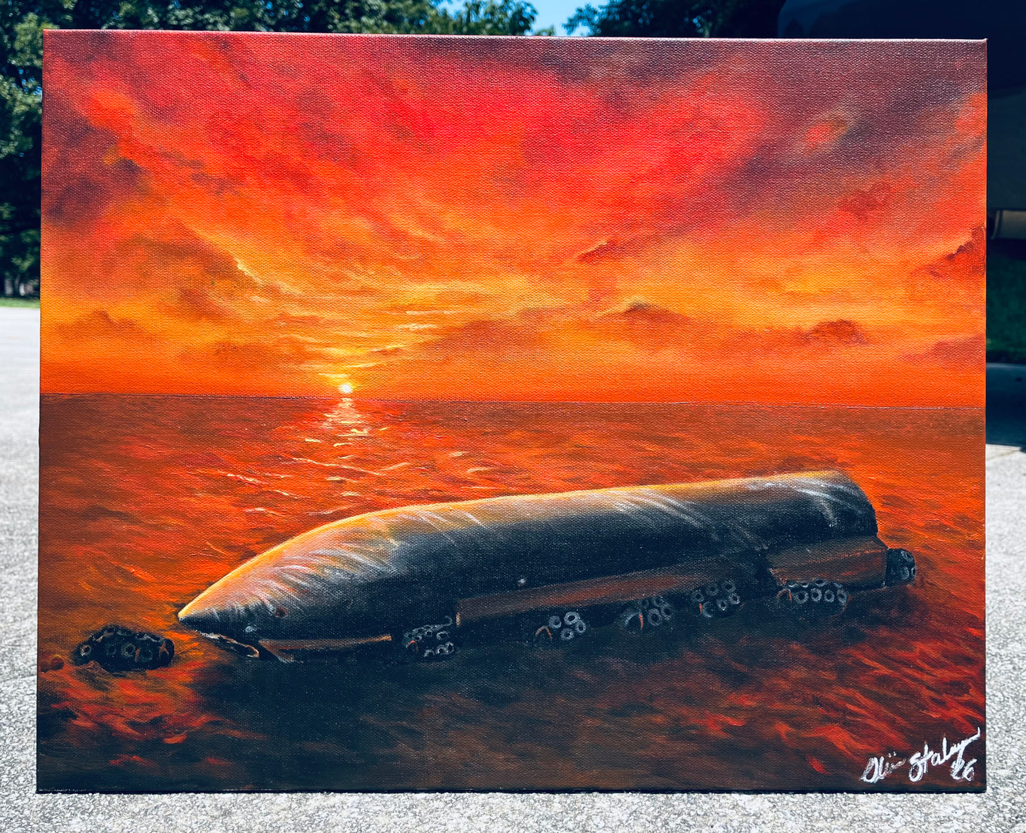 “Almost Easy” 16x20 Starship rescue acrylic on canvas