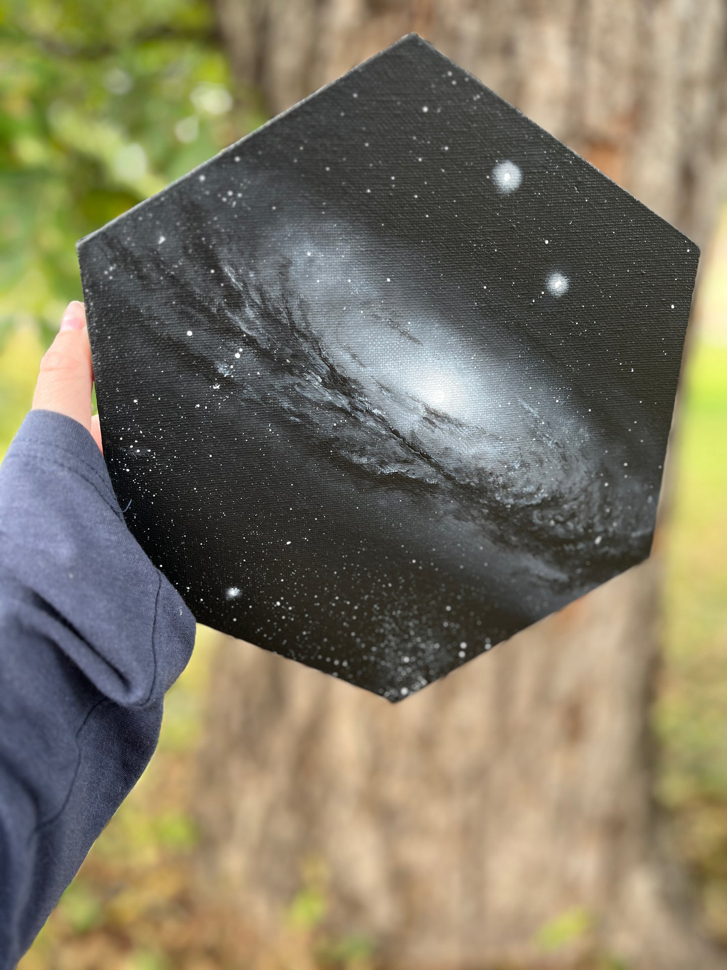 “Emergence” 10 inch hexagonal canvas ORIGINAL